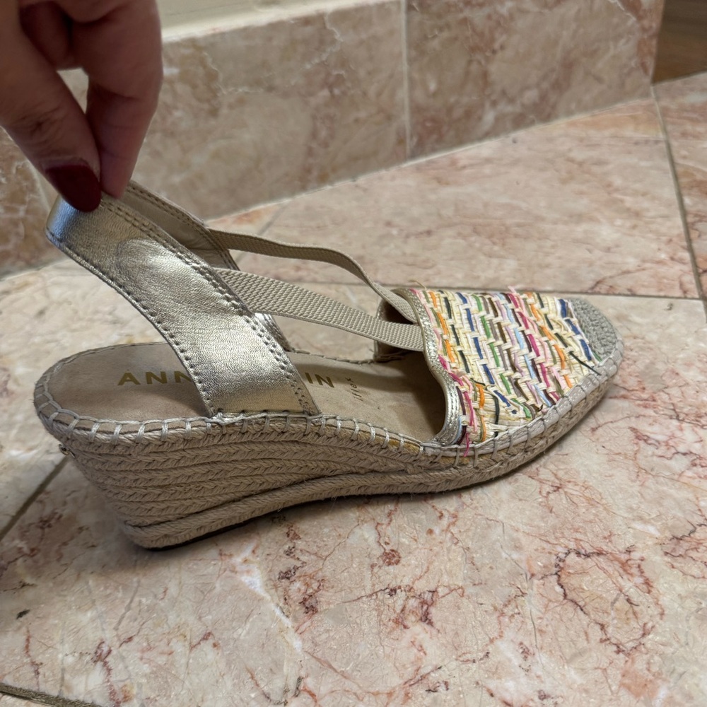 Anne Klein Abbey multicolor Wedge Slip-on Espadrilles size 9.5 M - 3” heel
